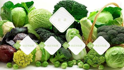 绿色天然农产品蔬菜超市连锁PPT模板ppt通用模板